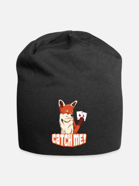 Catch Me Fuchs gefangen Doppelkopf - Jersey-Beanie - Schwarz