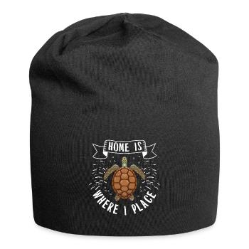 Turtle Relaxed Chill Sea Ocean Beach - Jersey Beanie - black - Front