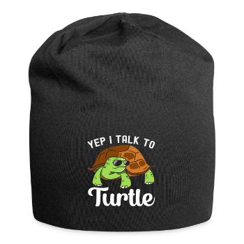 Turtle Tshirt Reptiles Children Men Women - Jersey Beanie - black - Front
