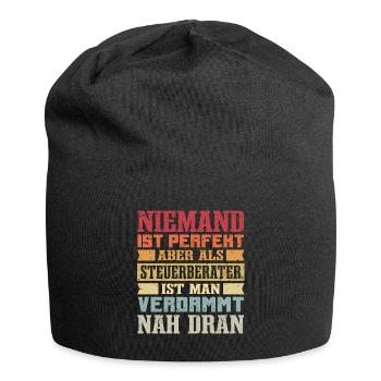 Niemand ist perfekt - Steuerberater Spruch - Jersey-Beanie - Schwarz - Vorne