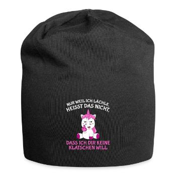 Nur weil ich lächle heißt nich dir keine klatschen - Jersey-Beanie - Schwarz - Vorne