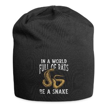 Snake Gift Animal Reptile Cobra Python Boa - Jersey Beanie - black - Front