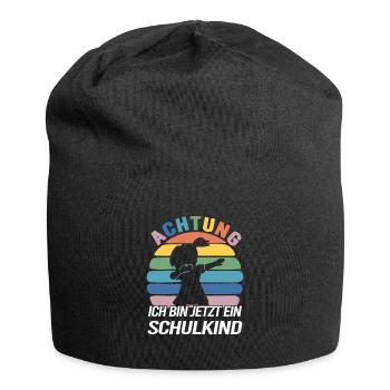 Schulkind Schulmädchen Erstklässlerin Erste Klasse - Jersey-Beanie - Schwarz - Vorne