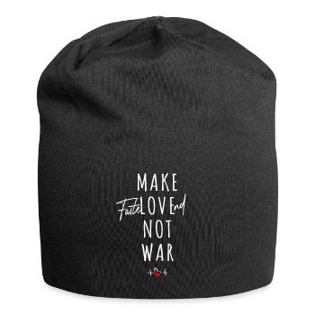 Köln Karneval Make Fastelovend Not War Love Kölsch - Jersey-Beanie - Schwarz - Vorne