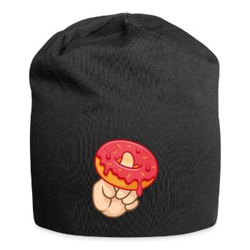 Doughnut-Liebhaber Foodie-Humor - Jersey-Beanie - Schwarz - Vorne