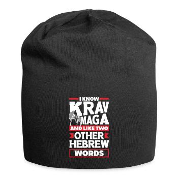 Martial Arts Self Defense Krav Maga Funny Pun - Jersey-Beanie - Schwarz - Vorne