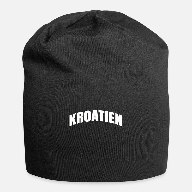 Kroatien - Jersey-Beanie - Schwarz