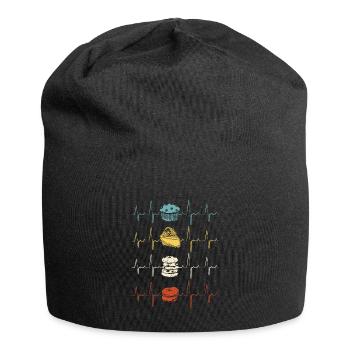 Pastry Chef Baking Baker Muffin Heartbeat - Jersey-Beanie - Schwarz - Vorne