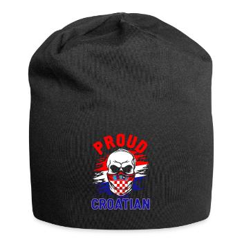 Kroatien Geschenk Herkunft Zagreb Hrvatska Heimat - Jersey-Beanie - Schwarz - Vorne