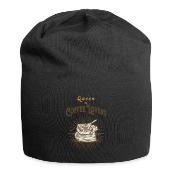 Queen of Coffee Lovers Retro Vintage Coffee Beans - Jersey Beanie - black - Front
