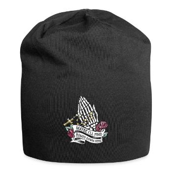 Romeo Gothic Bones Skeleton Roses Death Grave - Jersey Beanie - black - Front