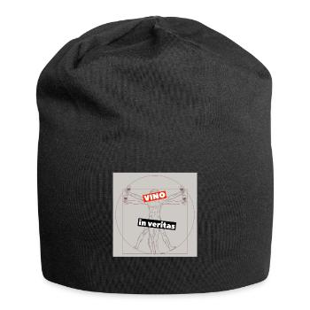 Drôle de vin à boire Design Vino à Veritas - Bonnet en jersey - noir - Devant