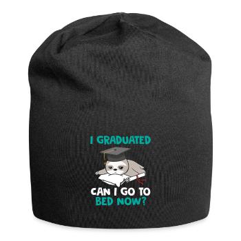 I Graduated Can I Go To Bed Now Faultier Abschluss - Jersey-Beanie - Schwarz - Vorne