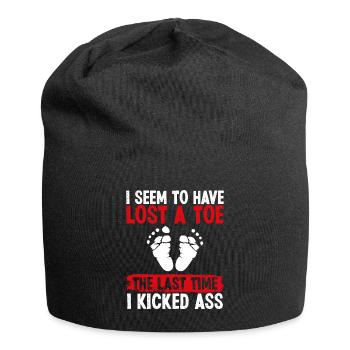 Toe Amputee lost a Toe Amputated Toe Survivor - Jersey Beanie - black - Front