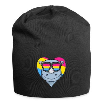 Pansexual Rhino Gift - Jersey Beanie - black - Front