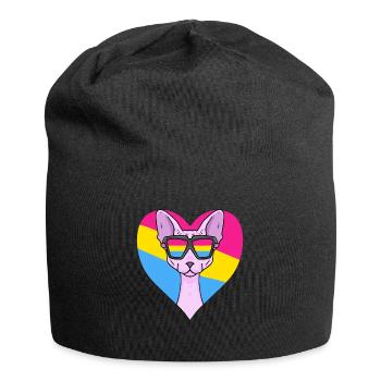 Pansexuell Sphynx Katze Geschenk - Jersey-Beanie - Schwarz - Vorne