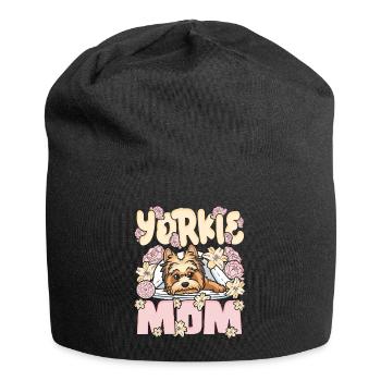 Yorkie Mom Yorkshire Terrier Hund Mama - Jersey-Beanie - Schwarz - Vorne
