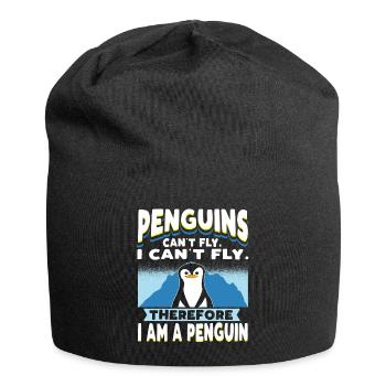 Les pingouins ne peuvent pas voler Drôle de pingouin - Bonnet en jersey - noir - Devant