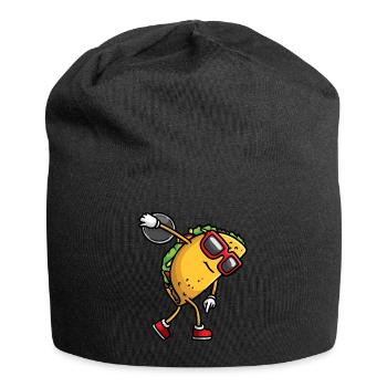 Taco Mit Sonnenbrille Wirft Diskus - Jersey-Beanie - Schwarz - Vorne