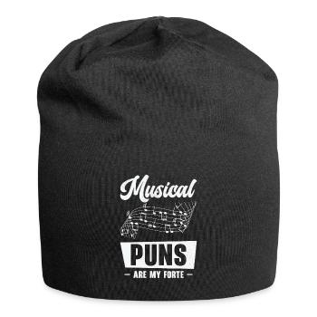 Music Forte Musical Pun Musician Music Note - Jersey Beanie - black - Front