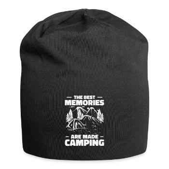 Die besten Erinnerungen werden beim Camping - Jersey-Beanie - Schwarz - Vorne