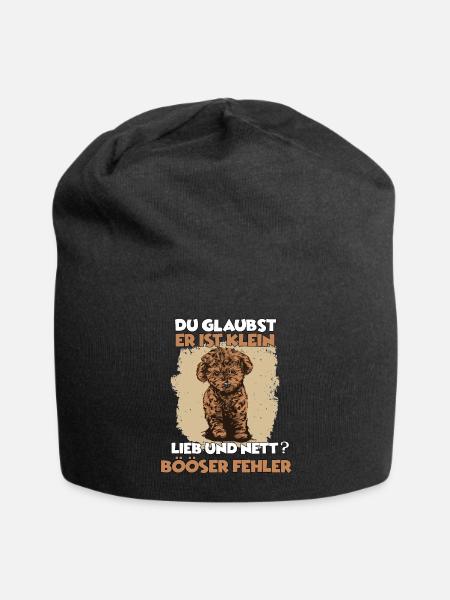 Süßes Pudel Hundehalter Geschenkidee Zwergpudel - Jersey-Beanie - Schwarz