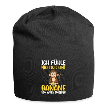 Arbeit Bauarbeiter Affe Banane - Jersey-Beanie - Schwarz - Vorne