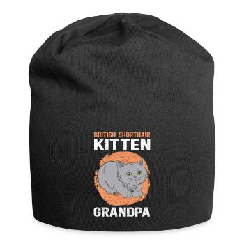 British Shorthair Grandpa Chaton Chat Cadeau - Bonnet en jersey - noir - Devant
