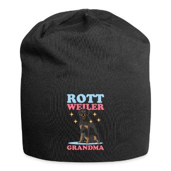 Rottweiler Grand-mère | Cadeau de propriétaire de chien de chien - Bonnet en jersey - noir - Devant
