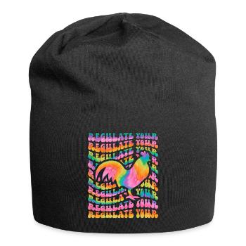 Régulez votre teinture de cravate de coq - Bonnet en jersey - noir - Devant