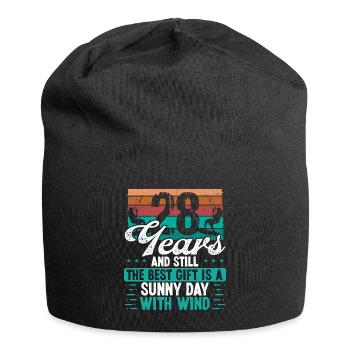 28 Year Old Kitesurfer Kiteboarding 28 Birthday - Jersey Beanie - black - Front