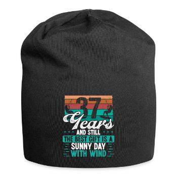 37 Year Old Kitesurfer Kiteboarding 37 Birthday - Jersey-Beanie - Schwarz - Vorne