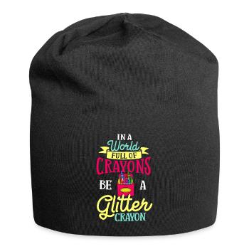 Crayon Box Colored Pencil Wax Case Wax Crayon - Jersey Beanie - black - Front