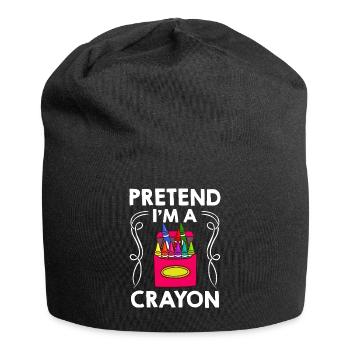 Crayon Box Colored Pencil Wax Case Wax Crayon - Jersey Beanie - black - Front