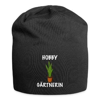 Hobby Gärtnerin für die Gartenarbeit Topfpflanze - Jersey-Beanie - Schwarz - Vorne