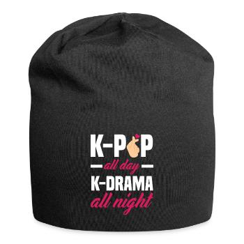K-Pop K-Drama Musique pop coréenne - Bonnet en jersey - noir - Devant
