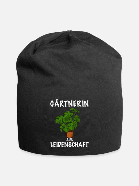 Gärtnerin Pflanze - Jersey-Beanie - Schwarz