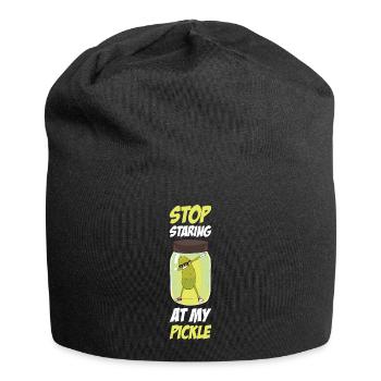 Stop Staring At My Pickle Cucumber Gift - Jersey Beanie - black - Front