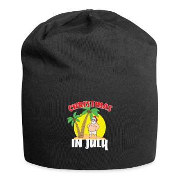 Funny Summer Beach Vacation Christmas In July - Jersey Beanie - black - Front