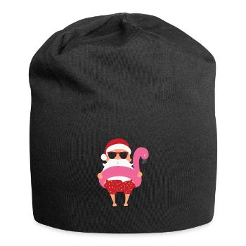 Drôle d’été Vacances à la plage Rose Flamant Christma - Bonnet en jersey - noir - Devant