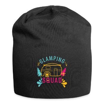 Squad Adventure Vacation Glamp Go Camping - Jersey-Beanie - Schwarz - Vorne