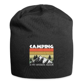 Retro Adventure Vacation Camp Camper Camping - Jersey Beanie - black - Front