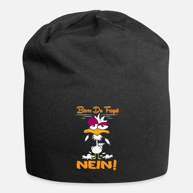 Bevor du Fragst Nein! - Jersey-Beanie - Schwarz