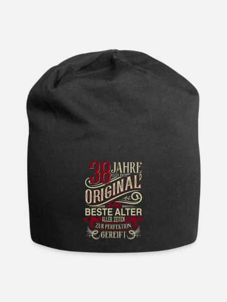 38. Geburtstag Vintage Retro - Jersey-Beanie - Schwarz