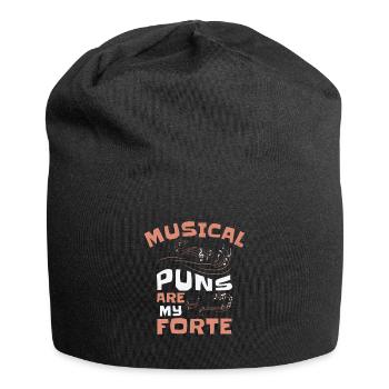 Music Forte Musical Pun Musician Music Note - Jersey Beanie - black - Front