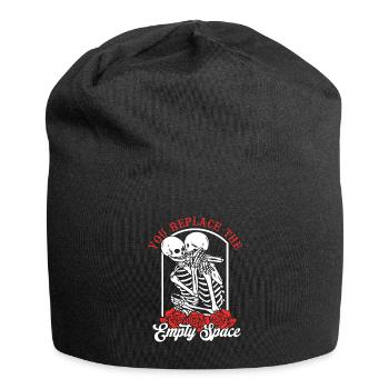 Romantic Gothic Bones Skeleton Roses Death Grave - Jersey Beanie - black - Front
