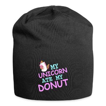 My Unicorn Ate My Donut Funny Unicorn T-Shirt - Jersey-Beanie - Schwarz - Vorne