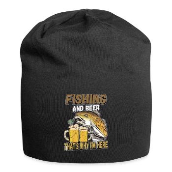 Fishing and beer that's why I'm here Fischer saying - Jersey Beanie - black - Front