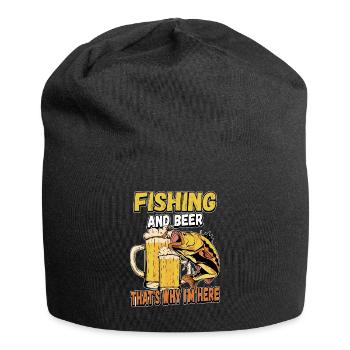 Fishing and beer that's why I'm here Fischer saying - Jersey Beanie - black - Front