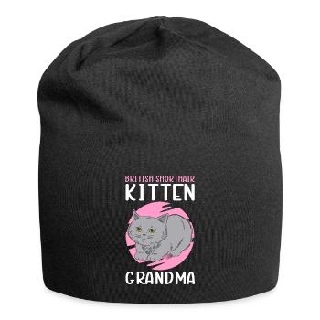 British Shorthair Grandma Cat Mom Cadeau - Bonnet en jersey - noir - Devant